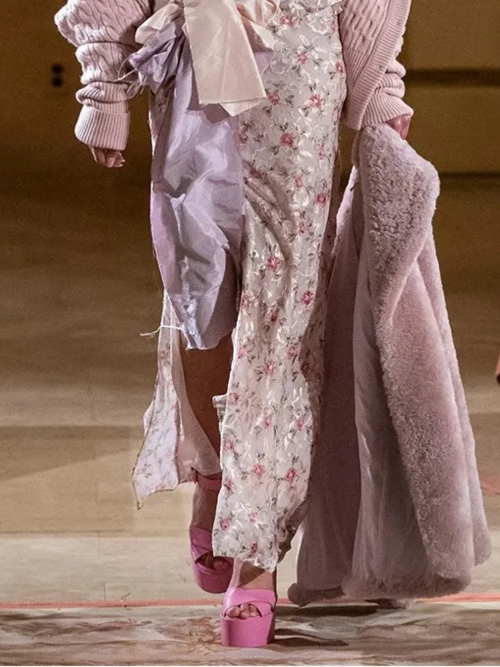 Laurence Dacade x LoveShackFancy Platform Sandal Pink Satin